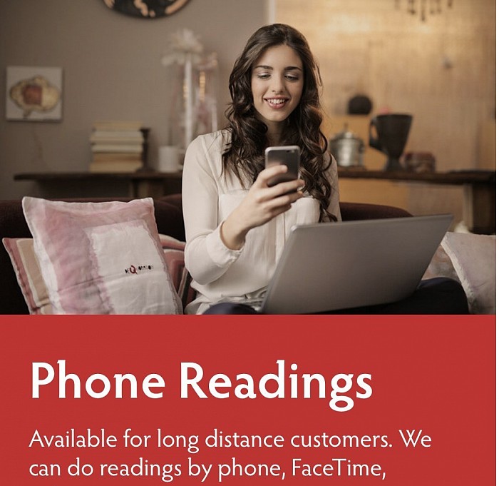 Phone readings are available due to COVID-19 readings are only available by appointment